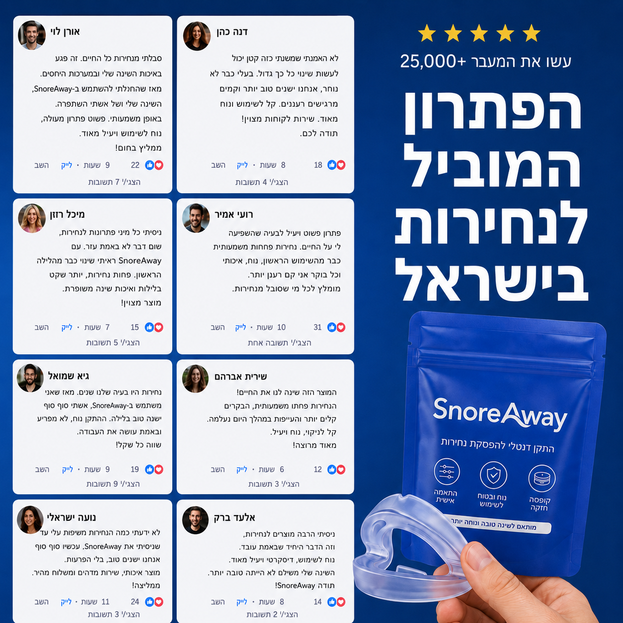 SnoreAway™ - ההתקן הדנטלי להפסקת נחירות